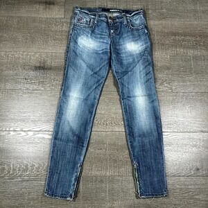 Miss Sixty Skinny Jeans Women's‎ 27 Blue Denim Ankle Zip Tapered Leg Streetwear
